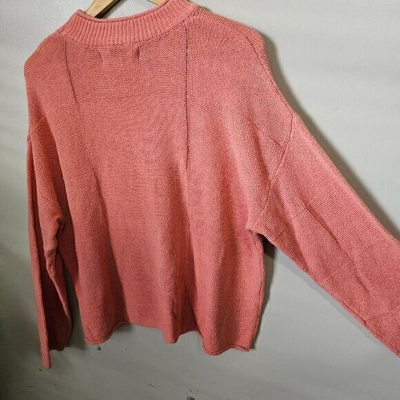 NWT FREE PEOPLE BEACH CORAL/CORA CREW NECK PULLOVER SWEATER COTTON SIZE SMALL - Picture 5 of 16